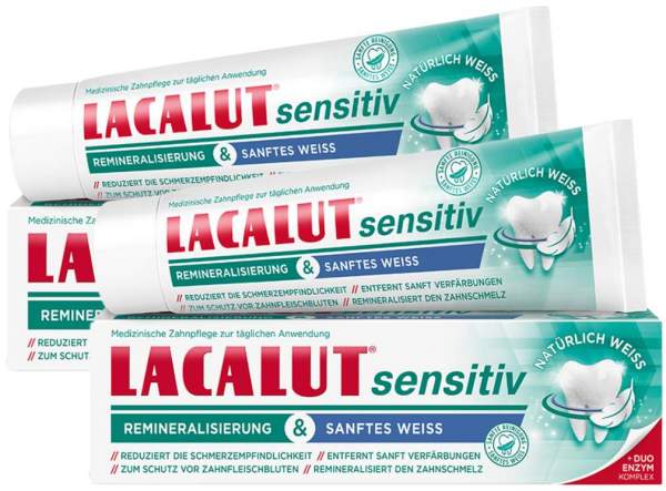 Lacalut sensitiv Reminalisierung &amp; Sanftes Weiß Zahncreme 2 x 75 ml