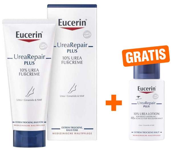 Eucerin UreaRepair Plus Fußcreme 10% 100 ml + gratis UreaRepair PLUS Lotion 10% 100 ml