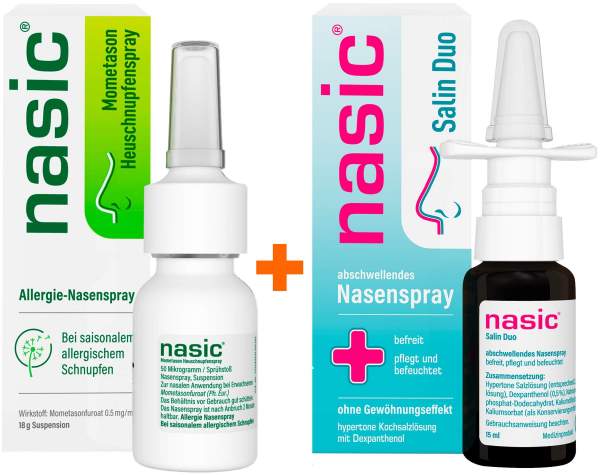 Nasic Mometason Heuschnupfenspray 18 g + Nasic Salin Duo Nasenspray 15 ml