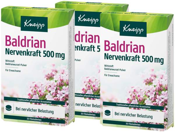 Kneipp Baldrian Nervenkraft 500 mg 3 x 30 Filmtabletten