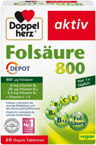 Doppelherz Folsäure 800 Depot Tabletten 60 Stück