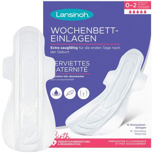 Lansinoh Wochenbett-Einlagen Wochen 0-2 10 Stück