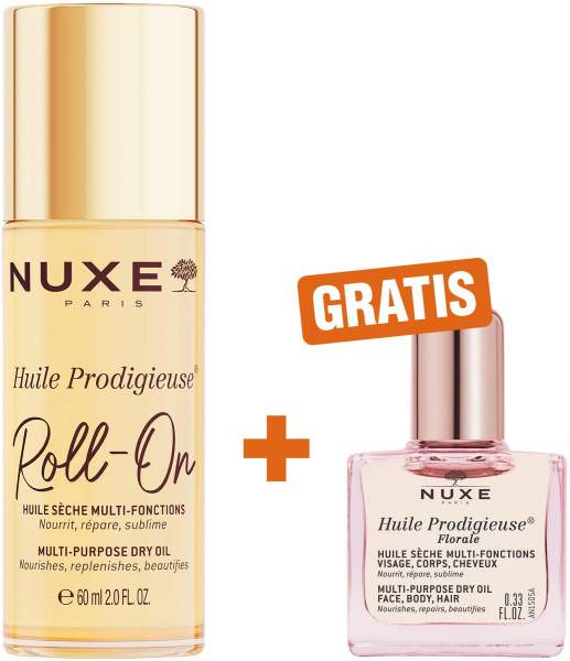 NUXE Huile Prodigieuse Roll-on 60 ml + gratis Huile Prodigieuse Florale 10 ml