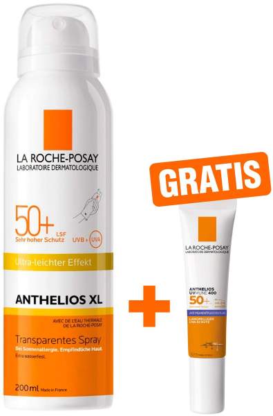 La Roche Posay Anthelios XL transparentes Körperspray LSF 50+ + gratis La Roche Posay Anthelios Anti-Pigment Fluid 15 ml