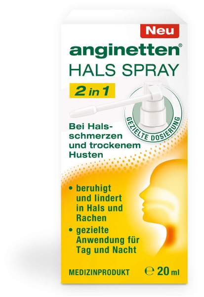 Anginetten Halsspray 2 in 1 Erwachsene 20 ml Spray