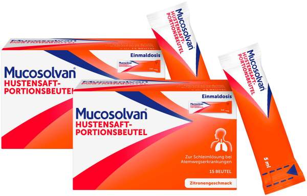 Mucosolvan Hustensaft-Portionsbeutel 2x 15 x 5 ml