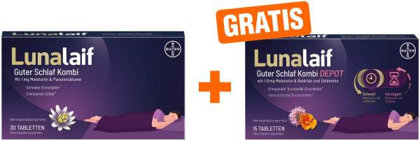 Lunalaif Guter Schlaf Kombi 30 Tabletten + gratis Depot 15 Tabletten