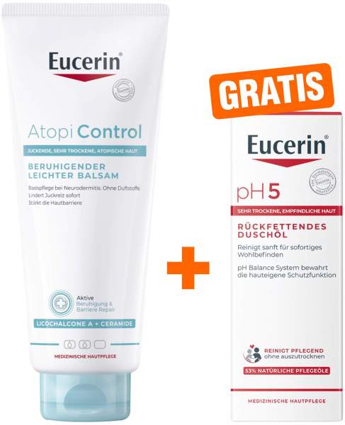 Eucerin AtopiControl Balsam 400 ml + gratis Eucerin pH5 Duschöl 20 ml