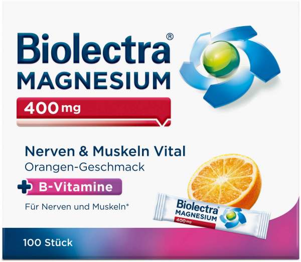 Biolectra Magnesium 400 mg Nerven &amp; Muskeln Vital 100 Beutel