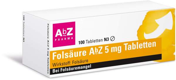 Folsäure AbZ 5 mg 100 Tabletten