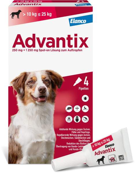 Advantix Spot-On Hund 10-25 kg 4 x 2,5 ml Lösung