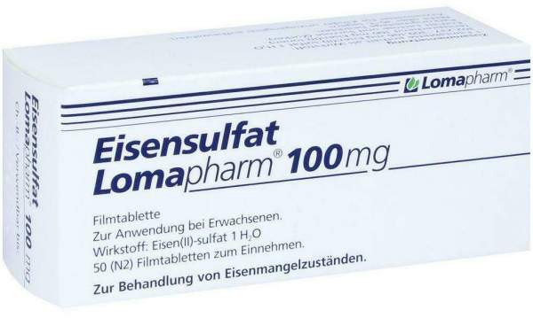 Eisensulfat Lomapharm 100 mg 50 Filmtabletten
