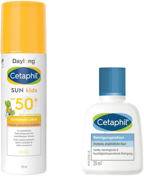 Cetaphil Sun Daylong Kids SPF 50+ liposomale Lotion 150 ml + gratis Cetaphil Reinigungslotion 29 ml