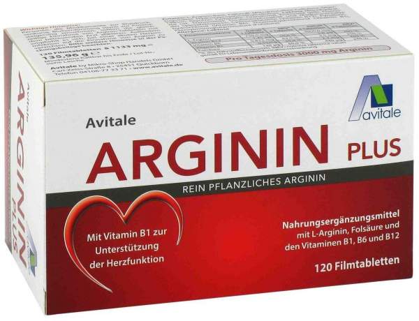 Arginin plus Vitamin B1+B6+B12+Folsäure 120 Filmtabletten