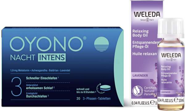 Oyono Nacht Intens 20 Tabletten + gratis Weleda entspannendes Pflegeöl 10 ml