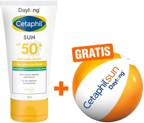 Cetaphil Sun Daylong SPF 50+ sens. Gel - Fluid Gesicht 50 ml + gratis Wasserball