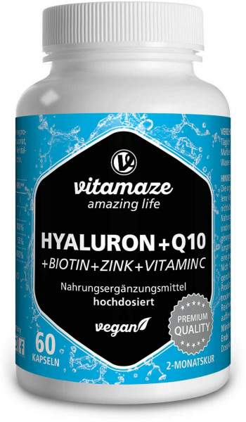 Hyaluronsäure 200 mg Hochdos.+coenzym Q10 Vegan 60