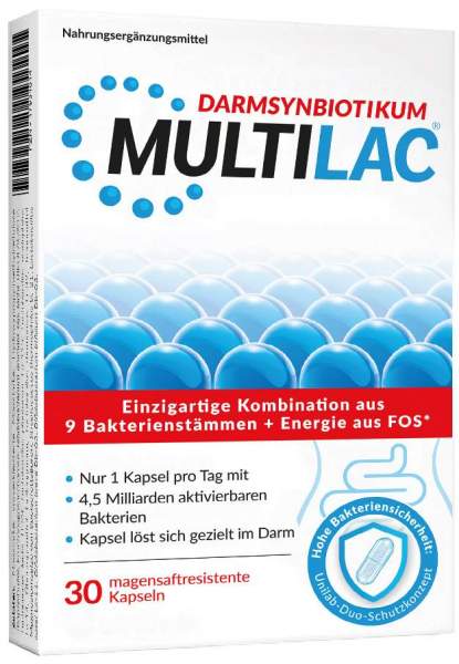 Multilac Darmsynbiotikum 30 magensaftresistente Kapseln