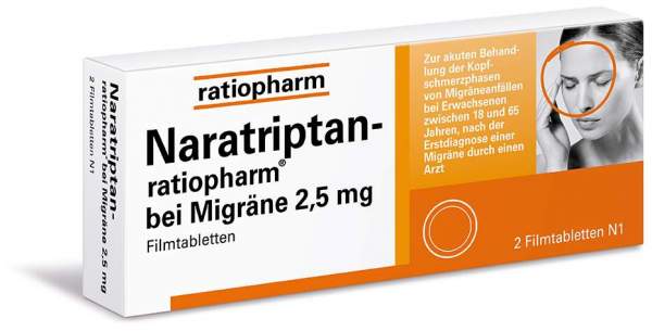 Naratriptan-ratiopharm bei Migräne 2,5 mg 2 Filmtabletten