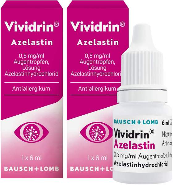 Vividrin Azelastin 0,5 mg je ml Augentropfen 2 x 6 ml Augentropfen