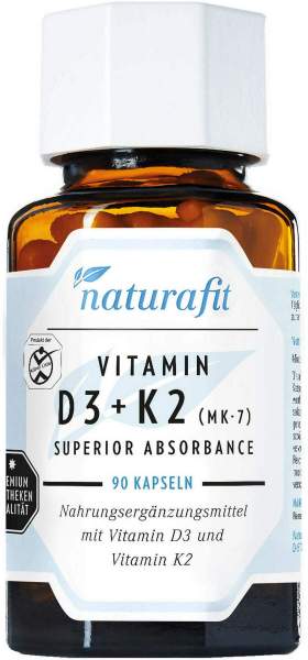Naturafit Vitamin D3+K2 MK-7 superior absorb.Kapseln 90 Stück