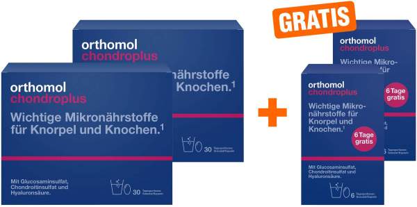 Orthomol Chondroplus Granulat und Kapseln 2 x 30 Stück + gratis 2 x 6 Beutel