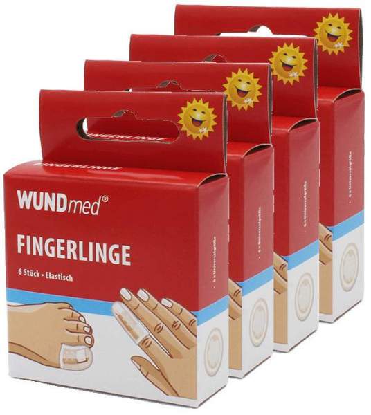 Fingerlinge Schutzkappen 4er Set für Finger und Zehen 6 Stück