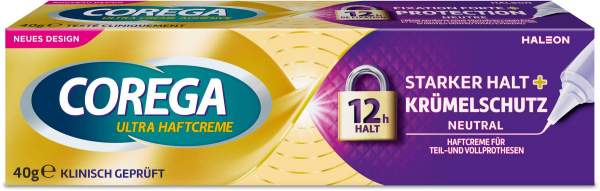 Corega Ultra Haftcreme Starker Halt + Krümelschutz 40 G