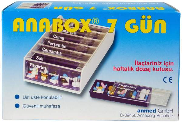 Anabox 7 Tage Wochendosierer Blau Türkisch 1 Stück