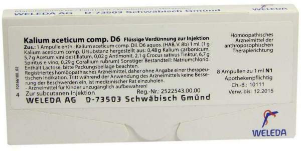 Weleda Kalium Aceticum Comp. D6 8 X 1 ml Ampullen