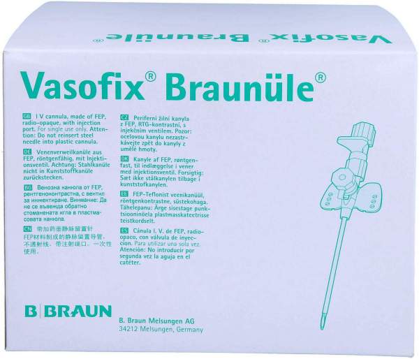 Vasofix Braunüle 22 G 25 mm Blau 50 Stück