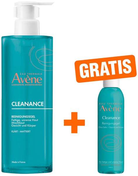 Avene Cleanance Reinigungsgel 400 ml + gratis Reinigungsgel 100 ml