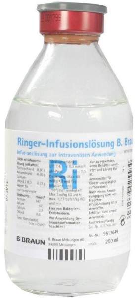 Ringer Lösung B.Braun Glas Infusionslösung 250 ml Infusionslösung