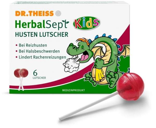 Dr.Theiss HerbalSept Husten Lutscher Himbeer 6 Stück