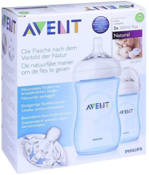 Avent Flasche 260ml Naturnah Blau