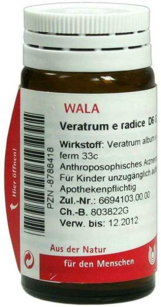 Wala Veraum E Radice D6 20 G Globuli