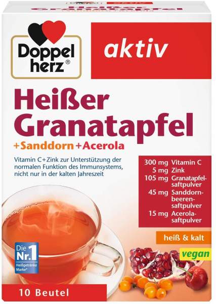 Doppelherz Aktiv Heißer Granatapfel+sanddorn+acerola 10 Beutel