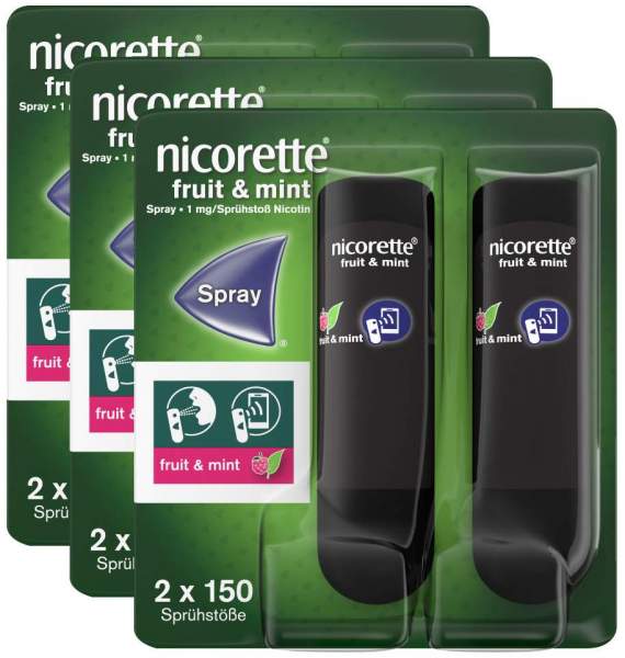 Nicorette Fruit &amp; Mint Spray 1 mg 3 x 2 Stück