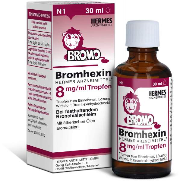 Bromhexin Hermes Arzneimittel 8 mg pro ml Tropfen 30 ml