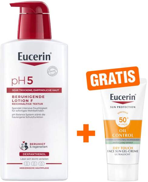 Eucerin pH5 Lotion F m.Pumpe 400ml + gratis Eucerin Sun Gel-Creme Oil Control 20 ml