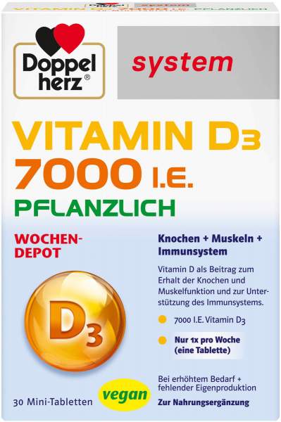 Doppelherz System Vitamin D3 7000 I.E. Pflanzlich 30 Tabletten