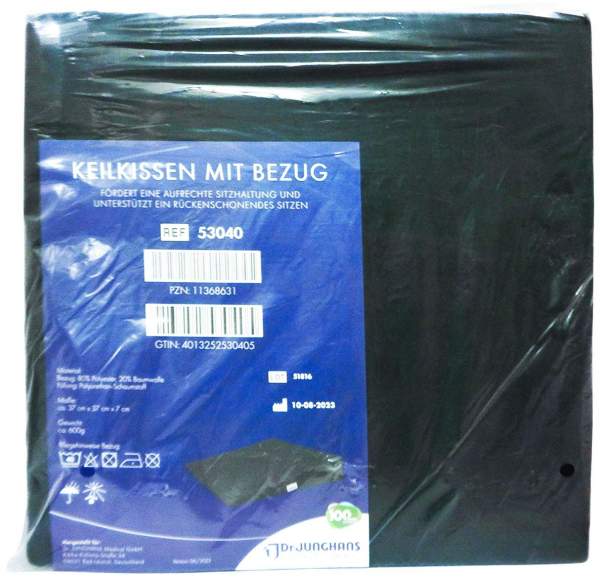 Keilkissen Mit Bezug 37x37x7,1 cm Schwarz