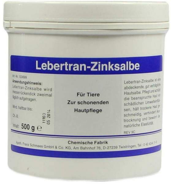 Lebertran Zinksalbe Vet 500 g Salbe