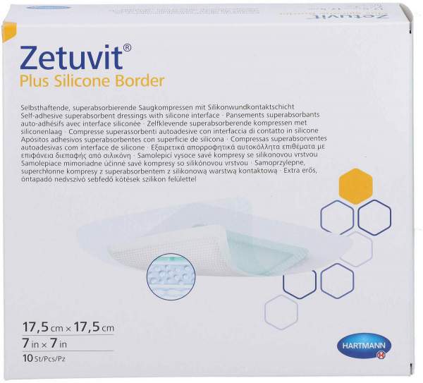 Zetuvit Plus Silicone Border Steril 17,5 X 17,5 cm 10 Stück