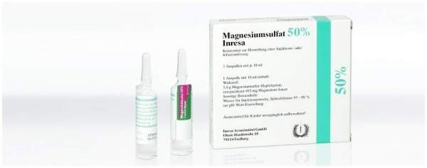 Magnesiumsulfat 50% Inresa 10 X 10 ml Infusionslösungskonzentrat