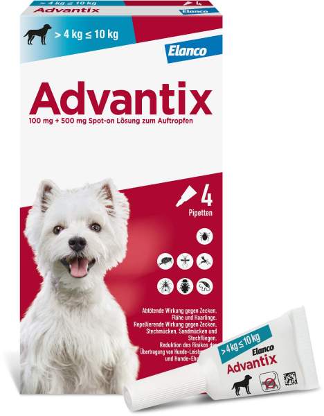 Advantix Spot-On Hund 4-10 kg 4 x 1 ml Lösung