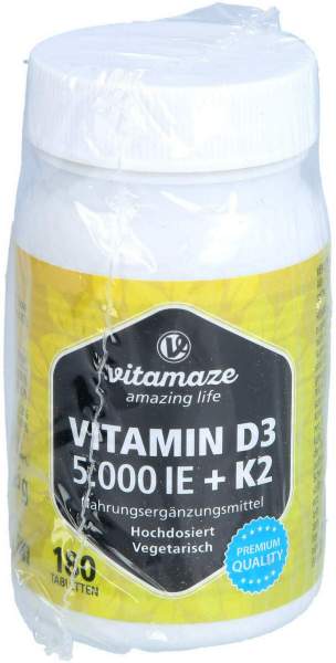 Vitamin D3 K2 5000 I.E. hochdosiert Tabletten 180 Stück