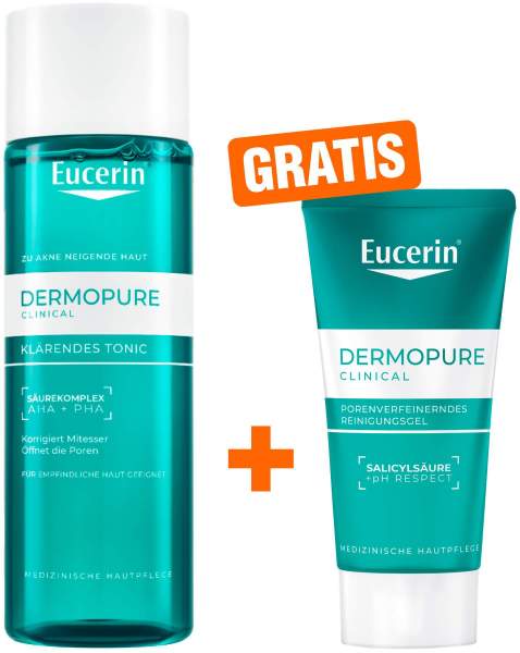 Eucerin DermoPure Clinical klärendes Tonic 200 ml + gratis Eucerin DermoPure Reinigungsgel 20 ml