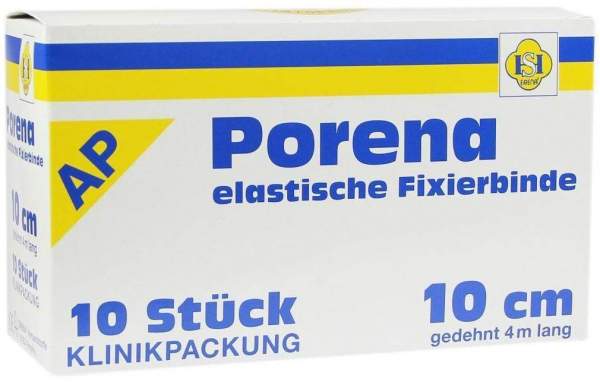 Porena Elastische Mullbinde 10 cm Ohne Cellophan Weiß 10 Binden