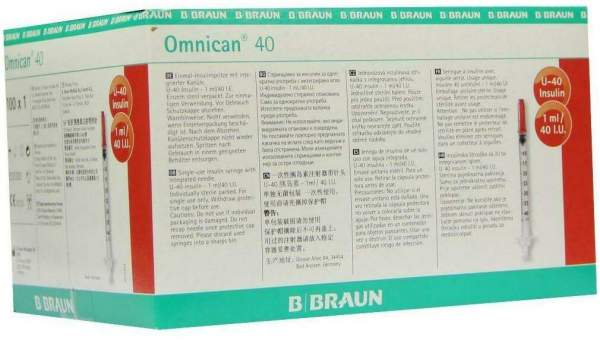 Omnican 40 Insulin U40 1 ml 0,30 X 8 mm 100 Spritzen